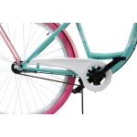Dámsky retro bicykel 26" Lavida 3-prevodový rám 17,5" Modrý, ružové kolesá